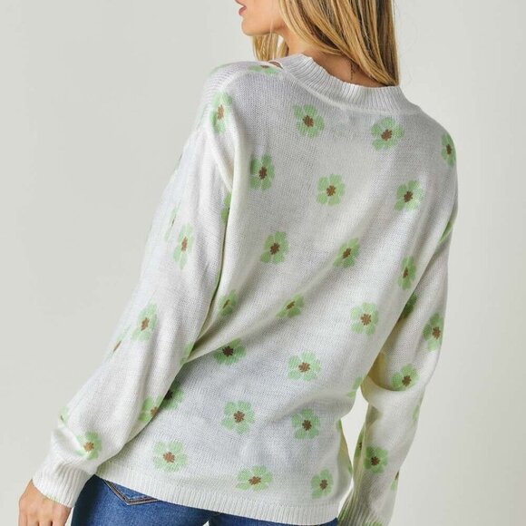 DAVI & DANI FLORAL PRINTED V NECK SWEATER - Picture 7 of 10